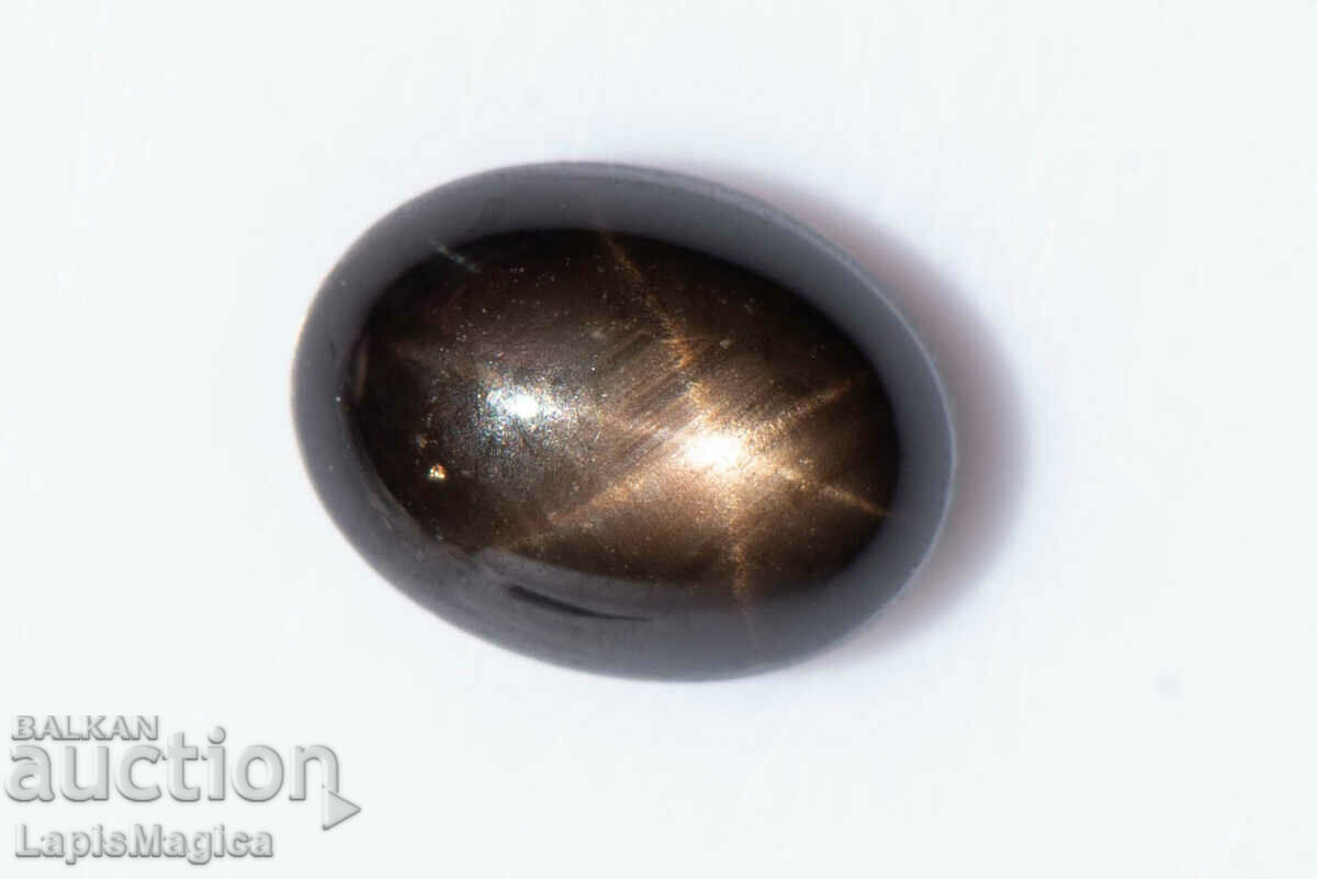 Black Star Sapphire 1,35ct 6-ray star οβάλ cabochon