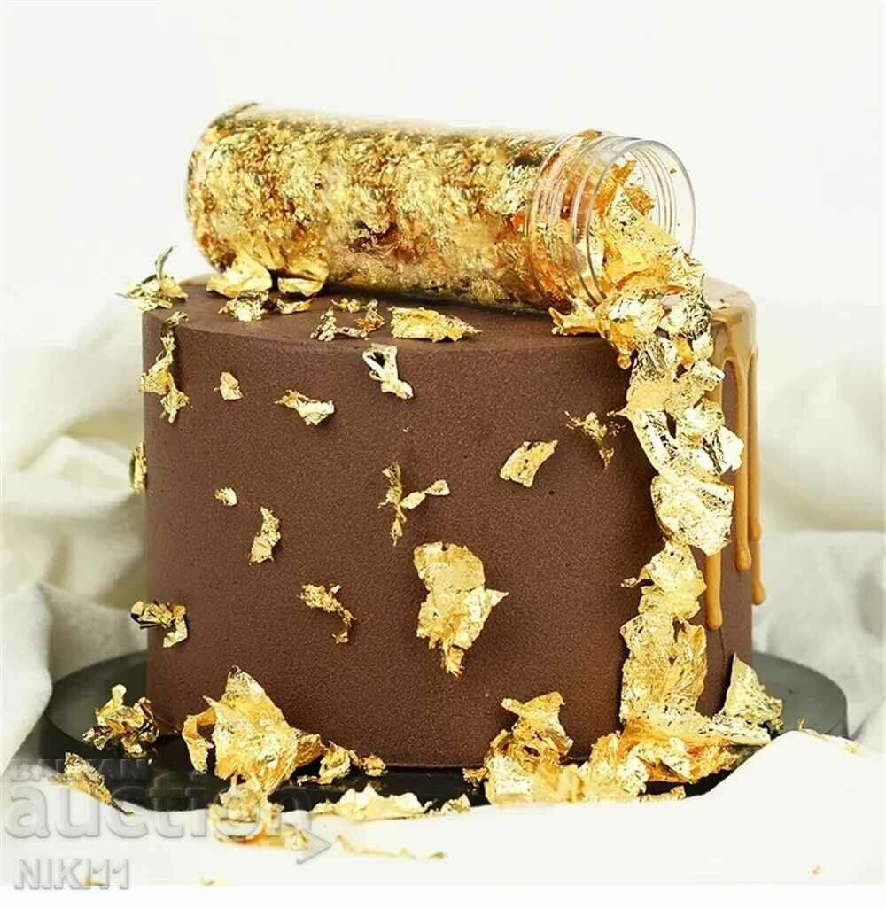 Auction  Gold foil in a bottle, bottle for decoration, decoupage