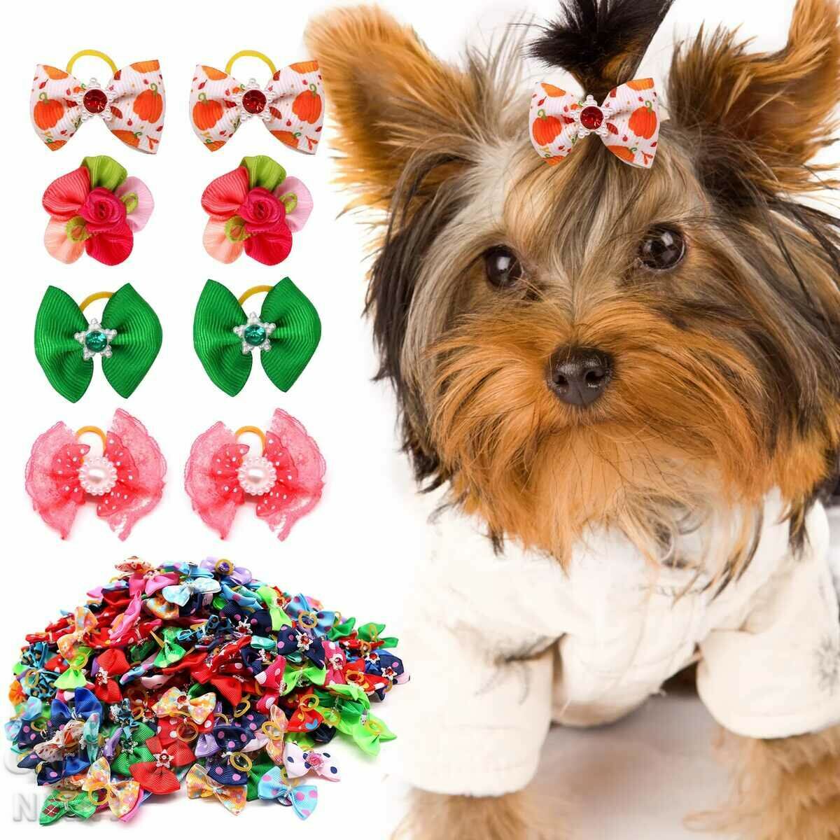 15 pieces of ribbons for Yorkie puppies, Poodle ribbon for dogs