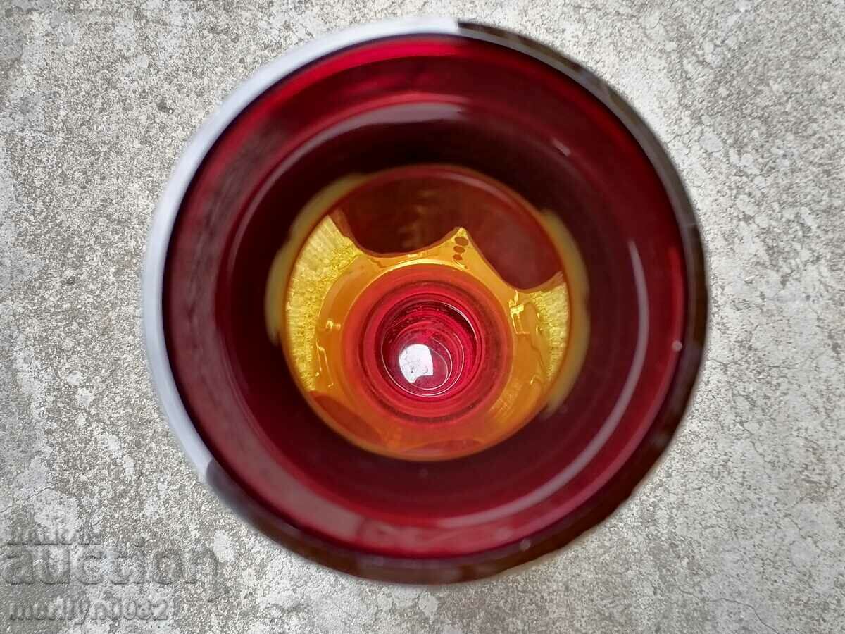 Vase bohemian crystal glass gilding Czechoslovakia 20.5 cm high - 5 Vase bohemian crystal glass gilding Czechoslovakia 20.5 cm high - 5