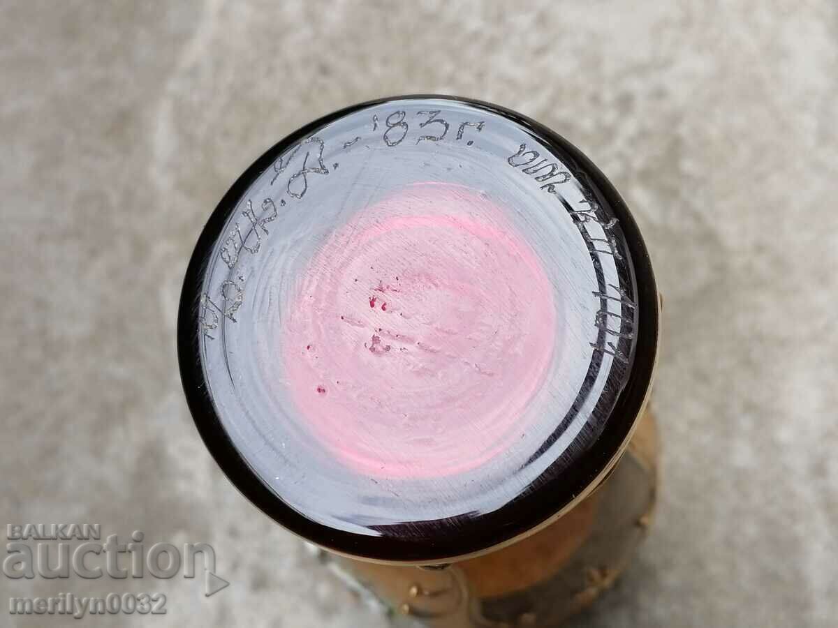 Vase bohemian crystal glass gilding Czechoslovakia 20.5 cm high - 7 Vase bohemian crystal glass gilding Czechoslovakia 20.5 cm high - 7