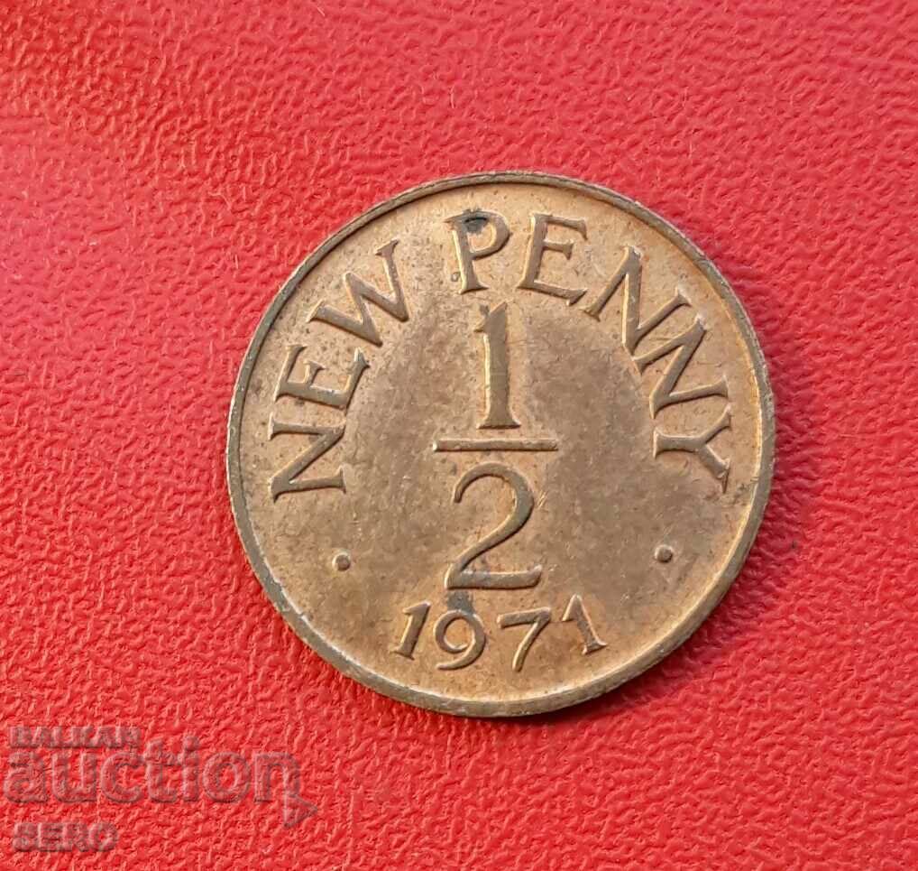 Isle of Guernsey-1/2 Penny 1971-ext preserved