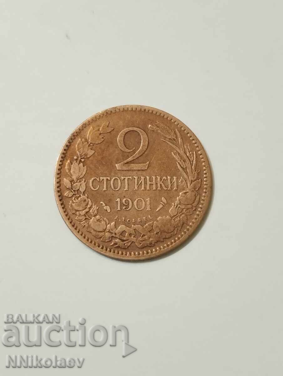 2 cents 1901 Bulgaria