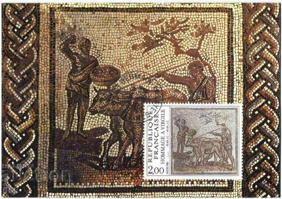 France - map maximum 1981 - Roman mosaic