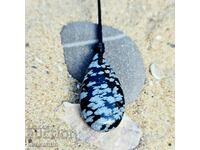 Snow Obsidian Necklace with Cotton Chain