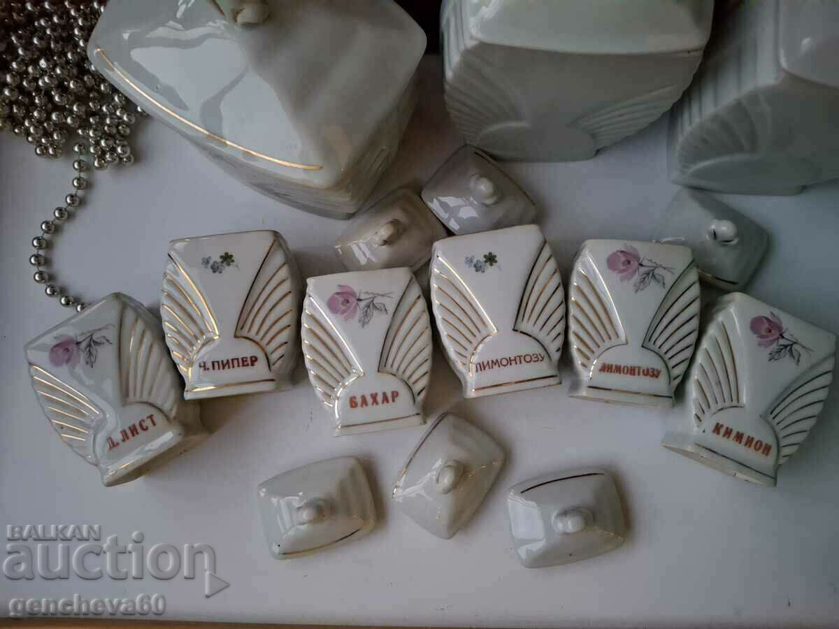 Bulgarian Retro Porcelain Spice Set - 6
