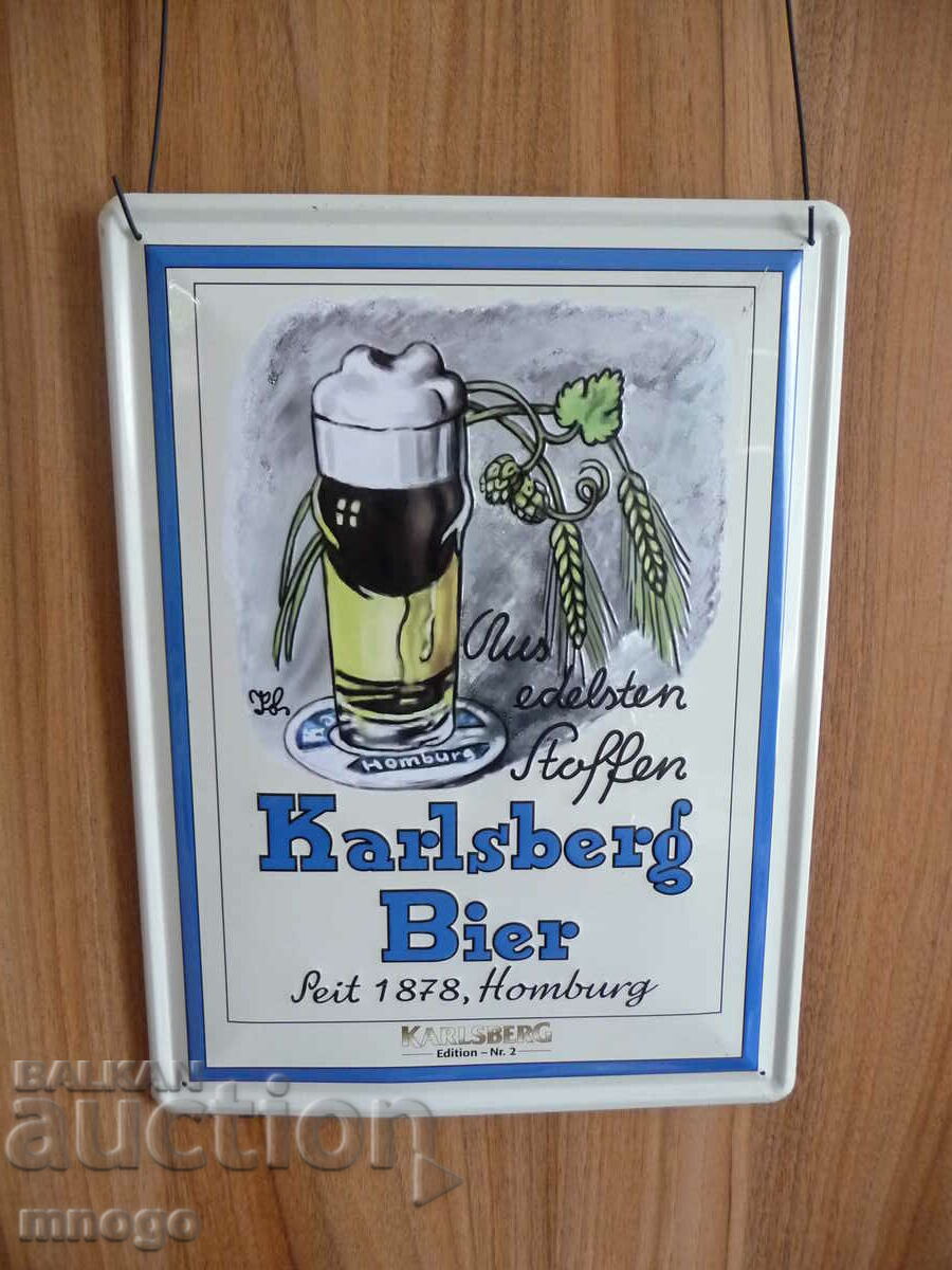 Metal Sign Karlsberg bier beer German glass hop beer