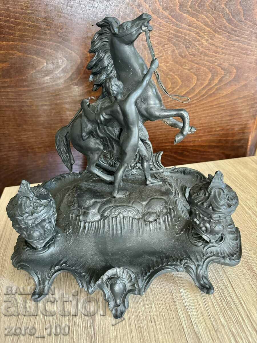 French figural inkwell, tsam - 7 French figural inkwell, tsam - 7