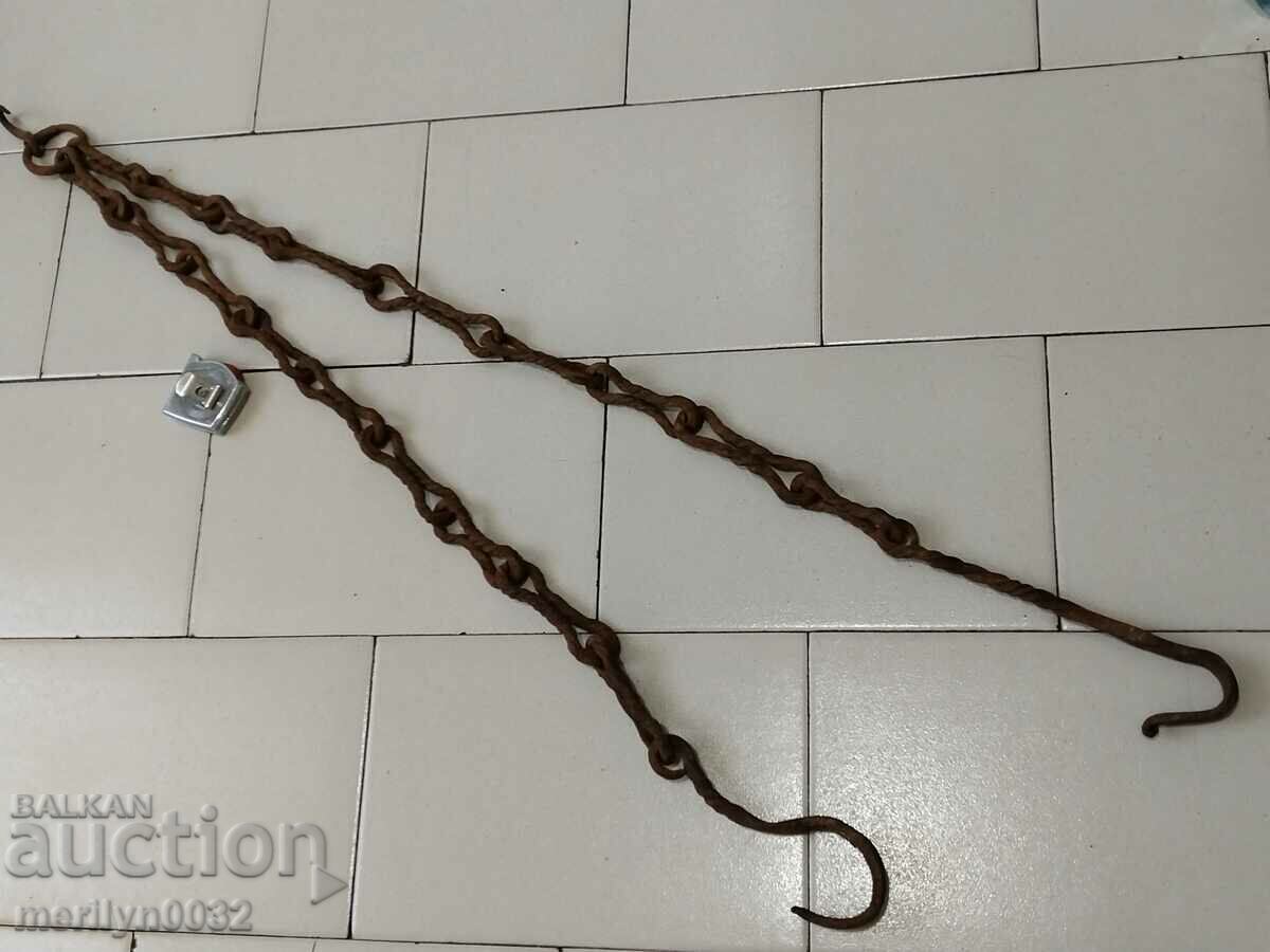Auction Old Wrought Iron Hearth Chain Wrought Iron Hook Chain Auction Old Wrought Iron Hearth Chain Wrought Iron Hook Chain