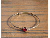 Kingdom of Bulgaria women's silver bracelet with a natural ruby