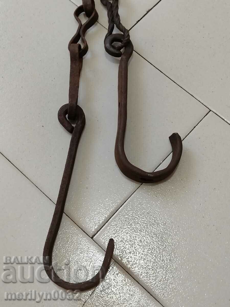 Auction Old Wrought Iron Hearth Chain Wrought Iron Hook Chain Auction Old Wrought Iron Hearth Chain Wrought Iron Hook Chain