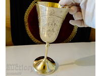 Dazzling goblet, wine glass, nickel silver.