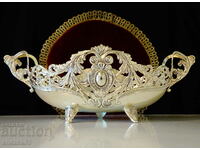 French silver-plated planter, fruit bowl, gondola.