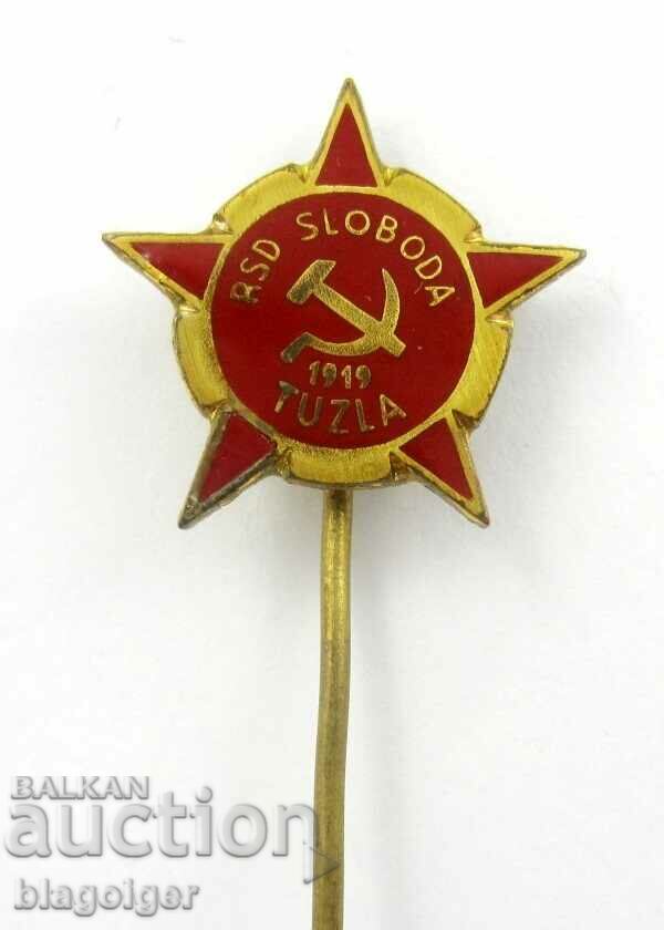 Auction OLD FOOTBALL BADGE-SLOBODA TUZLA-BOSNIA-YUGOSLAVIA Auction OLD FOOTBALL BADGE-SLOBODA TUZLA-BOSNIA-YUGOSLAVIA