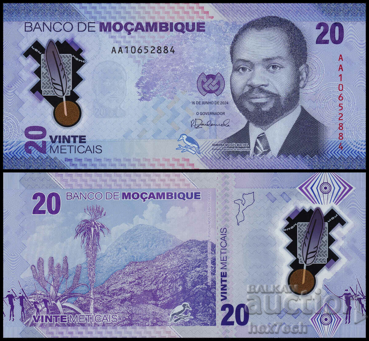 ❤️ ⭐ Mozambique 2024 20 meticais polymer UNC new ⭐ ❤️