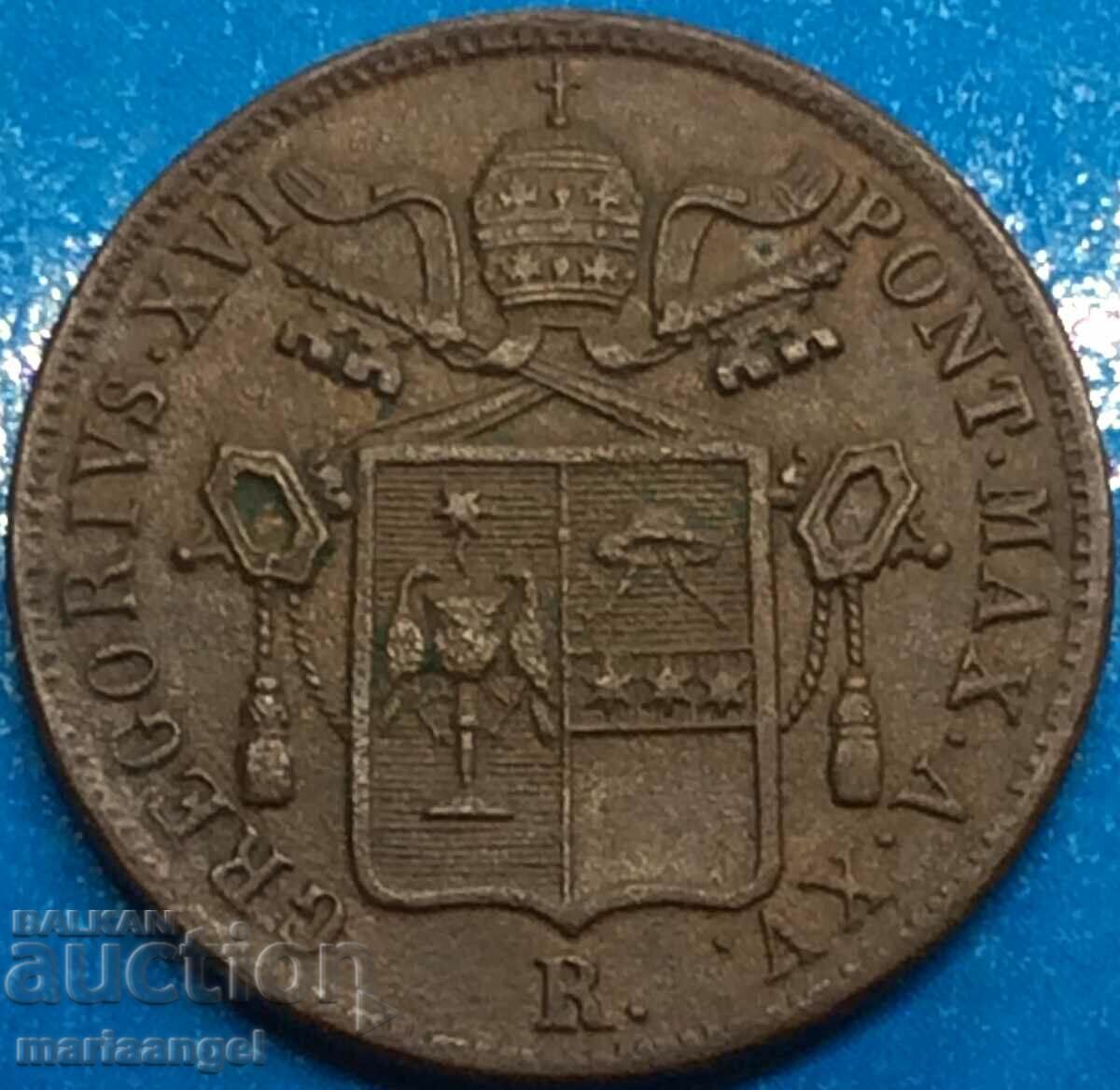 Vatican 1 bayoko 1845 Gregory XVI 30mm μπρούτζινο