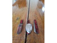 Old folding fork, spoon and knife P. Denev