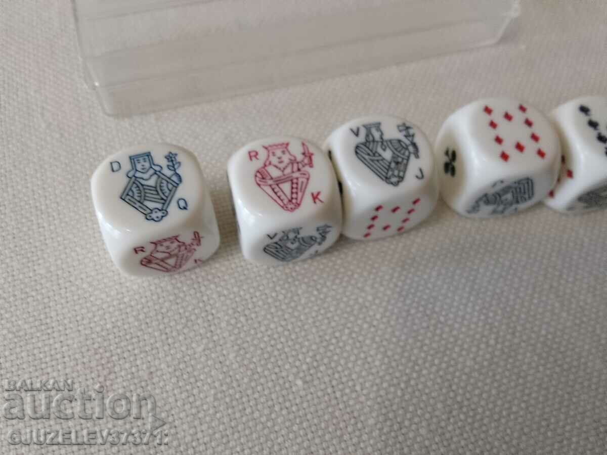 1950 г винтидж пълен комплект , зарове за покер - 5 1950 г винтидж пълен комплект , зарове за покер - 5
