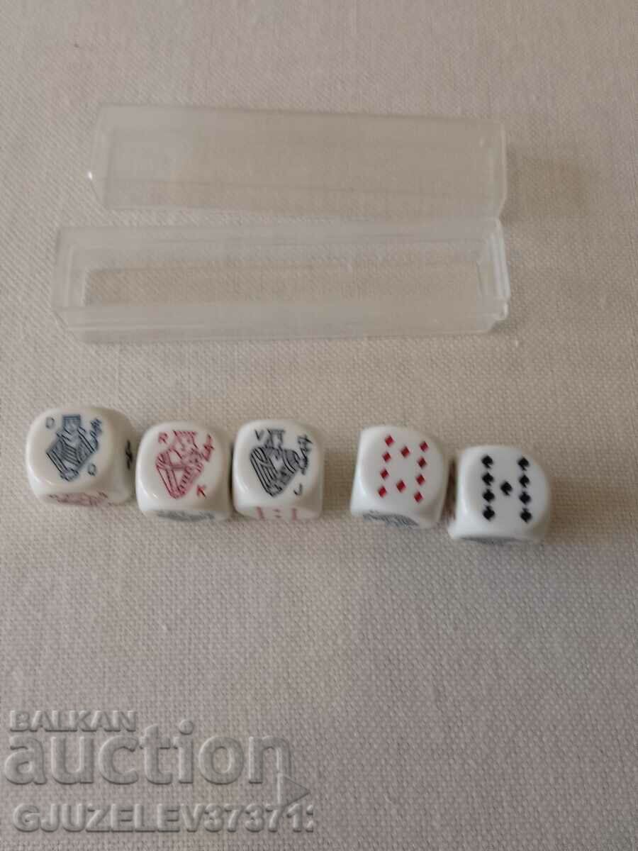1950 г винтидж пълен комплект , зарове за покер - 6 1950 г винтидж пълен комплект , зарове за покер - 6