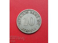 Germany-10 pfennig 1911 J-Hamburg