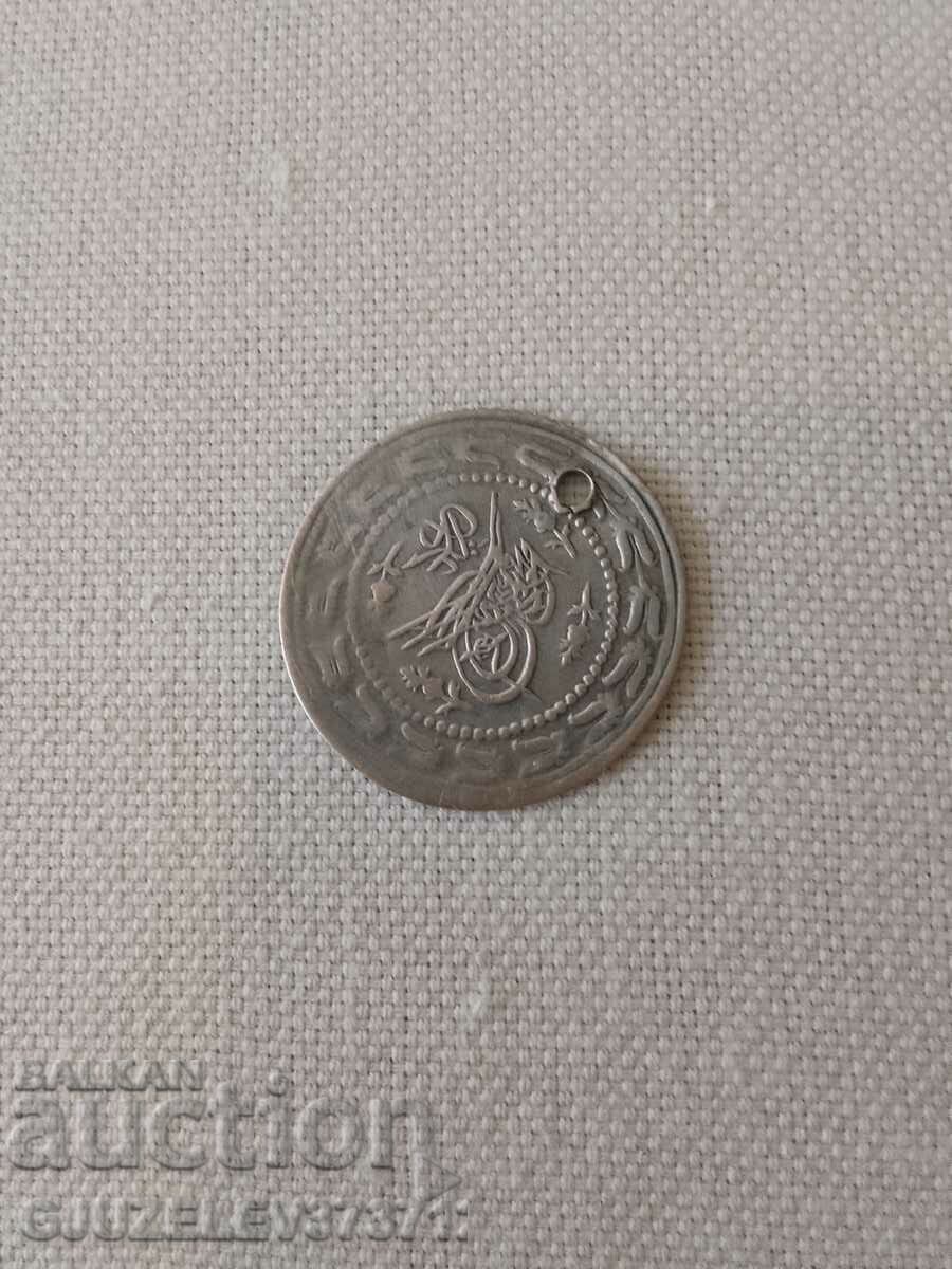 Monedă de argint Turcia foarte frumos străpuns pentru purtare - 5