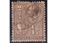 GB/Malta-1930-Редовна-KE V+герба-"Postage/Revenue",клеймо