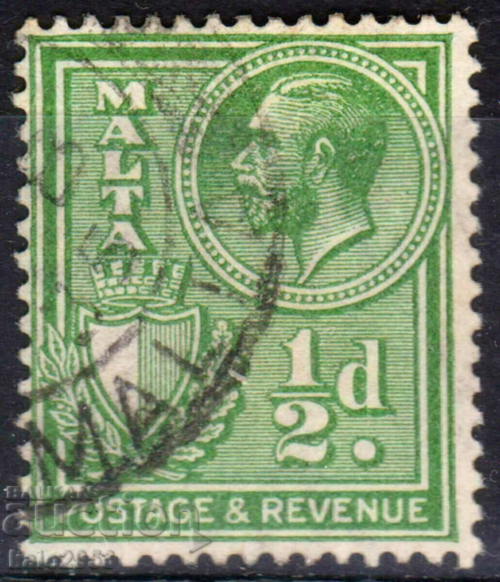 GB/Malta-1930-Regular-KE V+stamp-"Postage/Revenue", stamp