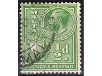 GB/Malta-1930-Редовна-KE V+герба-"Postage/Revenue",клеймо