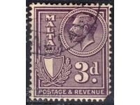 GB/Malta-1930-Редовна-KE V+герба-"Postage/Revenue",клеймо