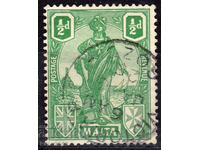 GB/Malta-1922-Regular-Allegory-Malta with shield, stamp