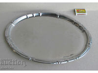 Stainless metal tray 35 cm ellipse, preserved