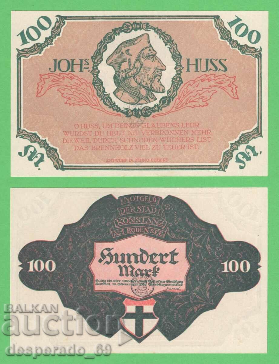 (¯`'•.¸GERMANY (Konstanz) 100 Marks 1922 UNC (2)¸.•'´¯)