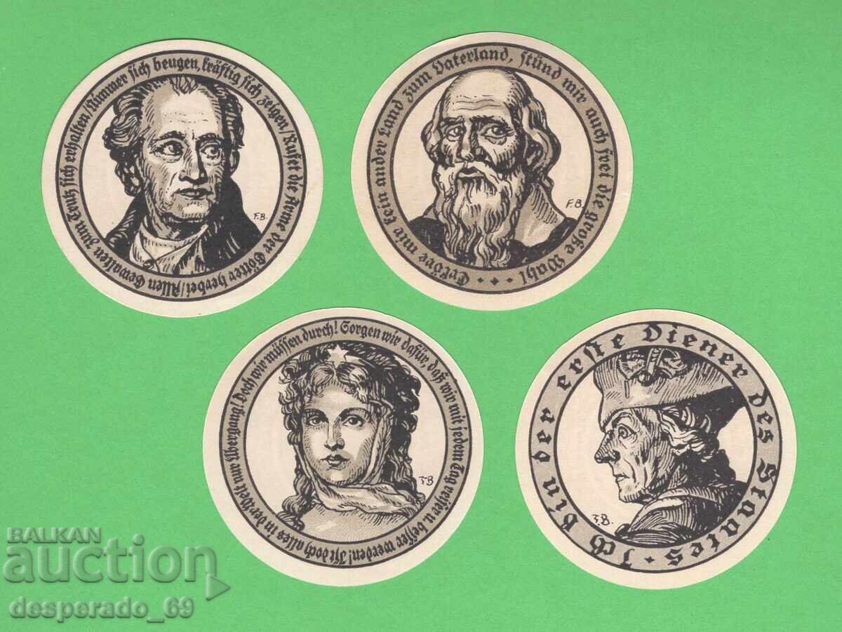 (¯`'•.¸NOTGELD (city Eckartsberga) 1921 UNC -4 pcs. banknotes (¯`'•.¸NOTGELD (city Eckartsberga) 1921 UNC -4 pcs. banknotes