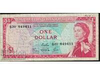 Eastern Caribbean 1 Dollar 1965 Pick 13 Ref 5650