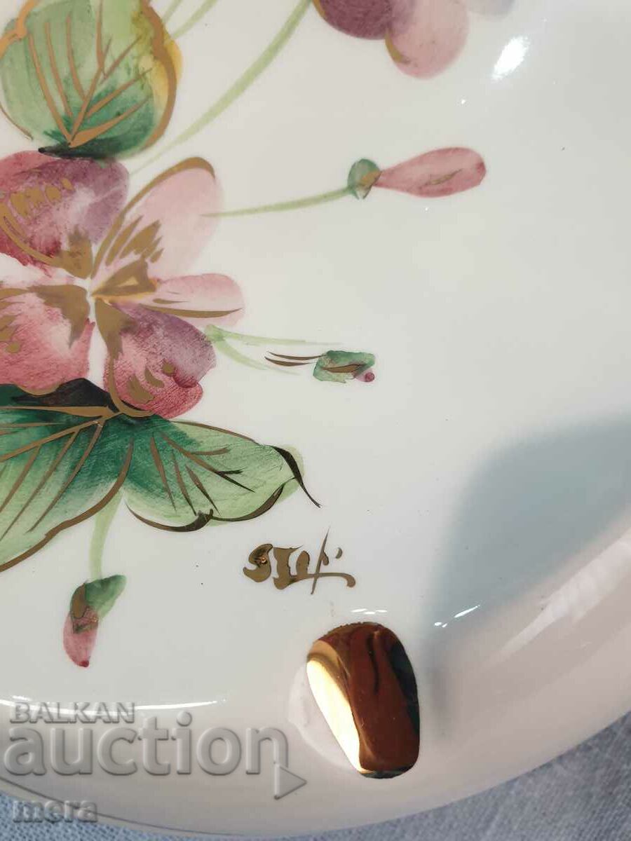 Scrumieră mare de porțelan pictată manual de autor - 5 Scrumieră mare de porțelan pictată manual de autor - 5