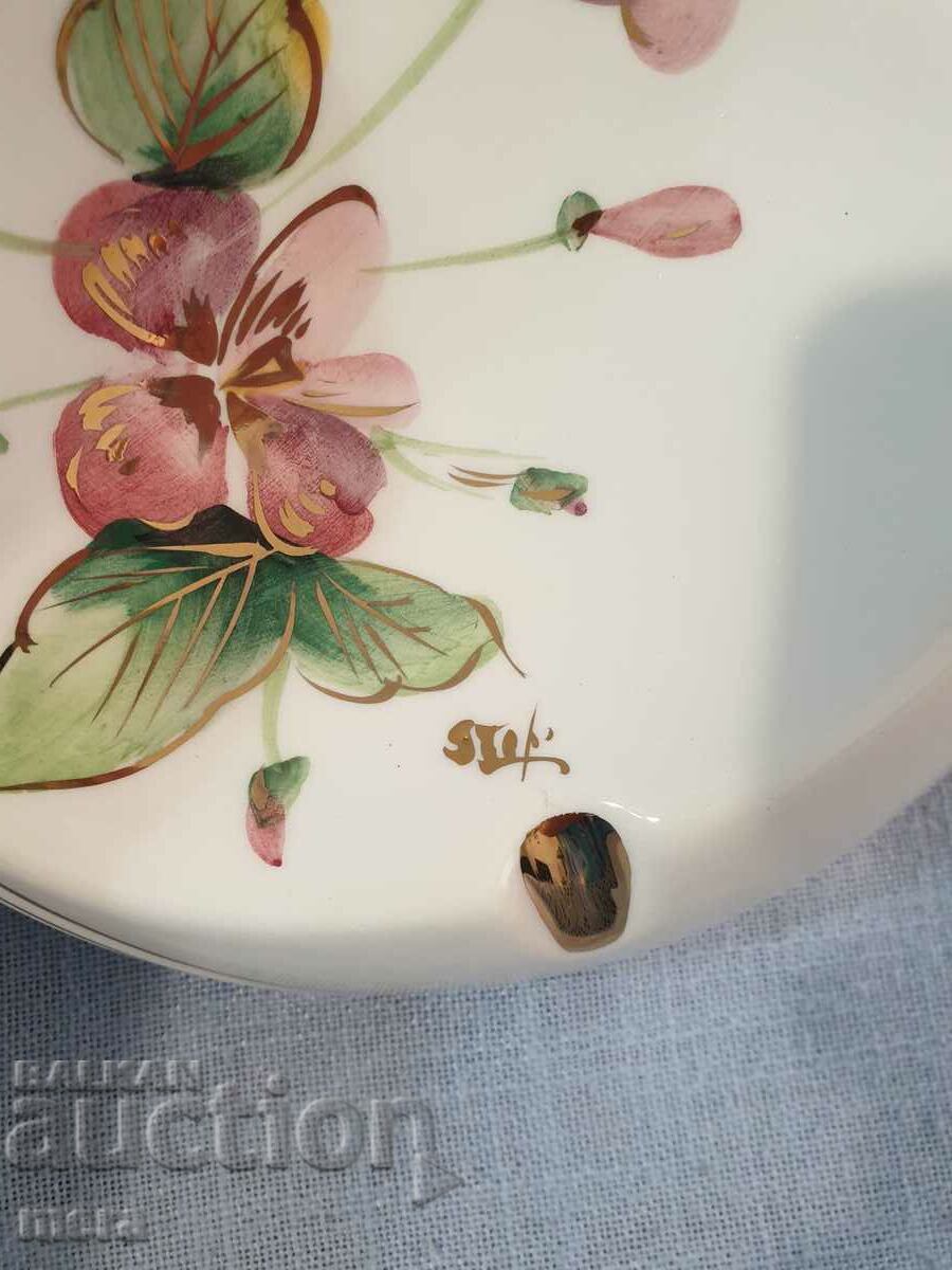 Scrumieră mare de porțelan pictată manual de autor - 6 Scrumieră mare de porțelan pictată manual de autor - 6