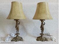 Set of two antique bronze lamps - lamp