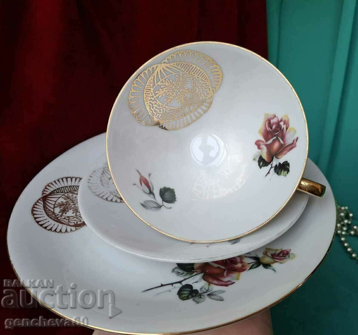 Livrarea Frumos set de porțelan triplu pentru cafea/BAVARIA