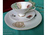 Frumos set de porțelan triplu pentru cafea/BAVARIA