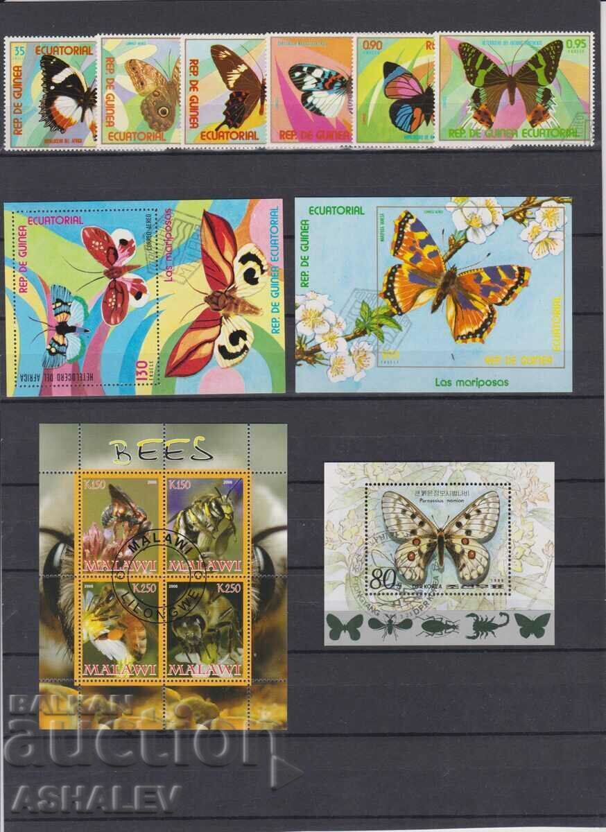 Lot Fluturi 9 com.series+ 4 blocuri ștampilate (O) cu preț € 7.00 | 13.69 BGN