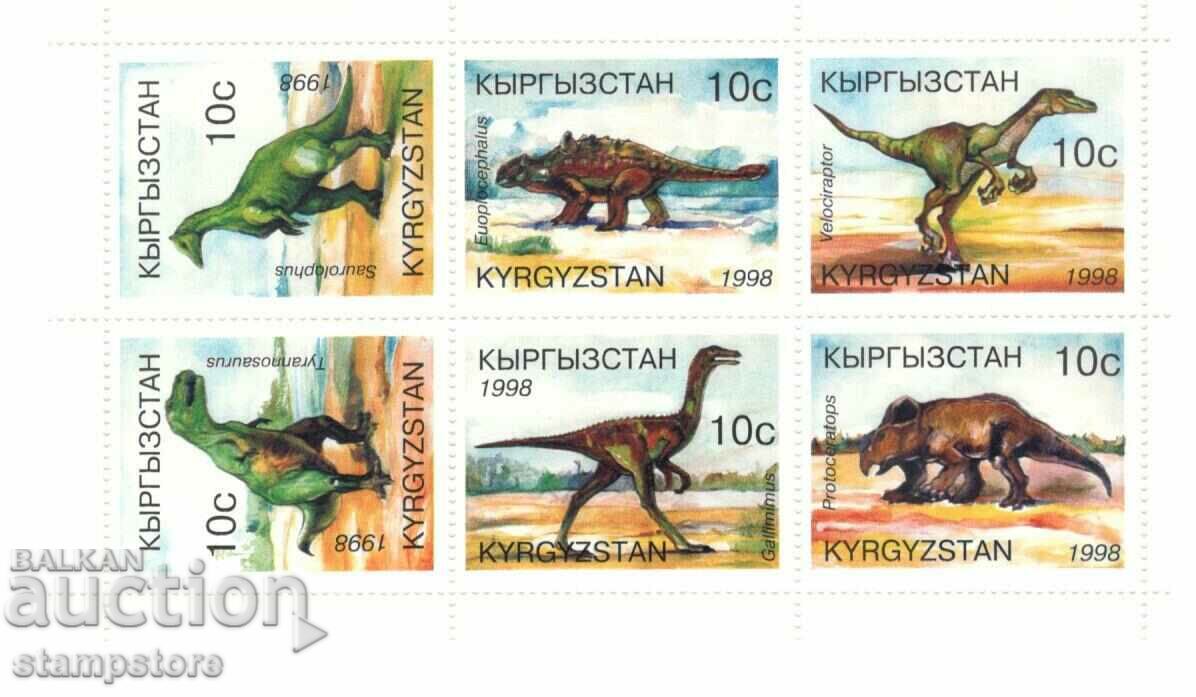 Kyrgyzstan - small sheet. Dinosaurs