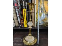 Bronze candlestick with quartz elements