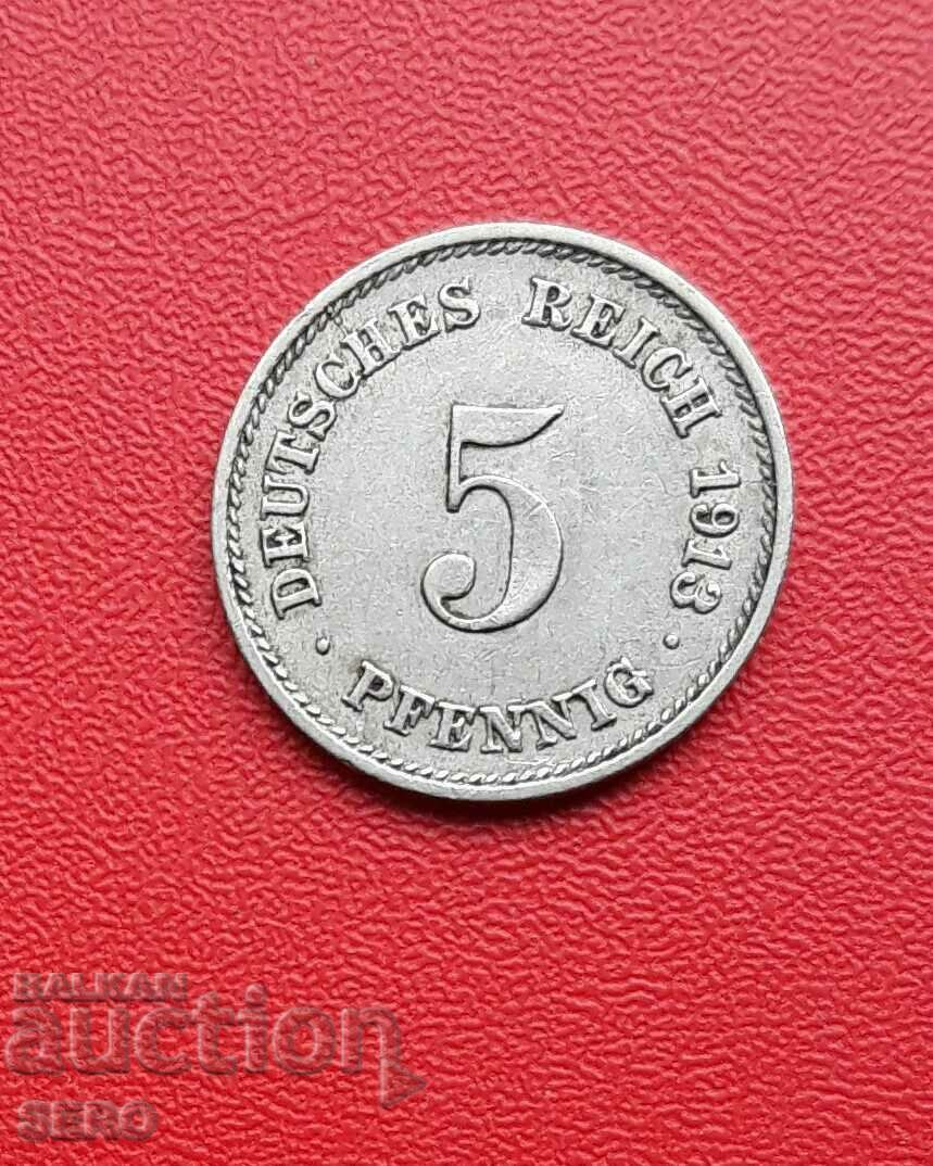 Germany-5 Pfennig 1913 G-Karlsruhe