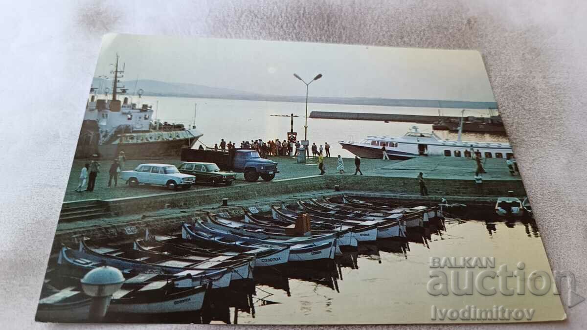 Postcard Sozopol Port 1987