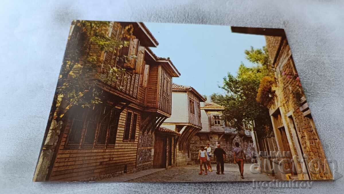 Postcard Sozopol Street in the old part of the city 1988