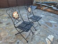 Chairs, wrought iron, 2 pieces