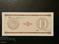 3 pesos Cuba for tourists UNC