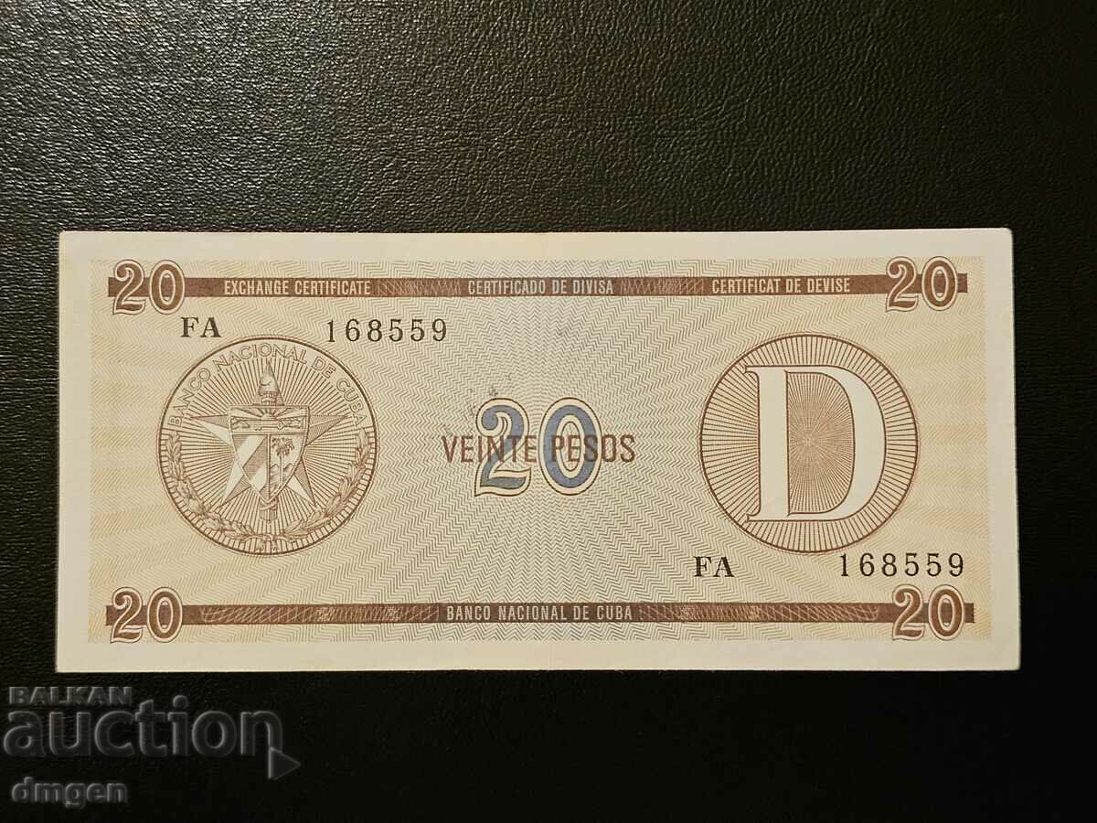 20 de pesos cubanezi pentru turiști