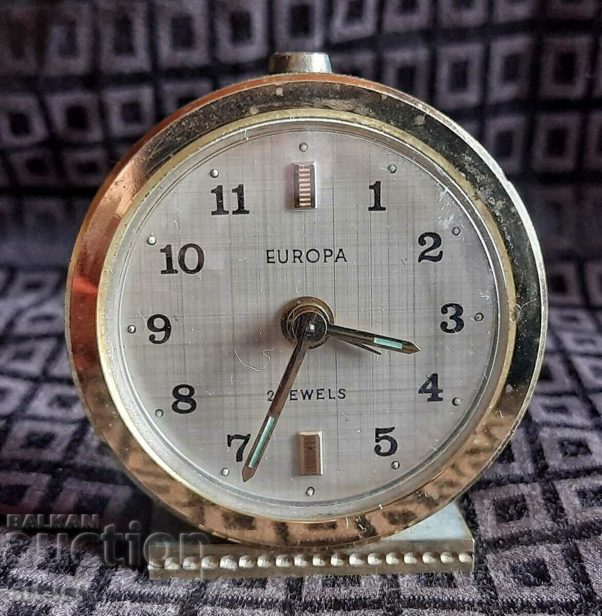 Small working German Europa alarm clock with price 50.00 BGN | € 25.56 Small working German Europa alarm clock with price 50.00 BGN | € 25.56