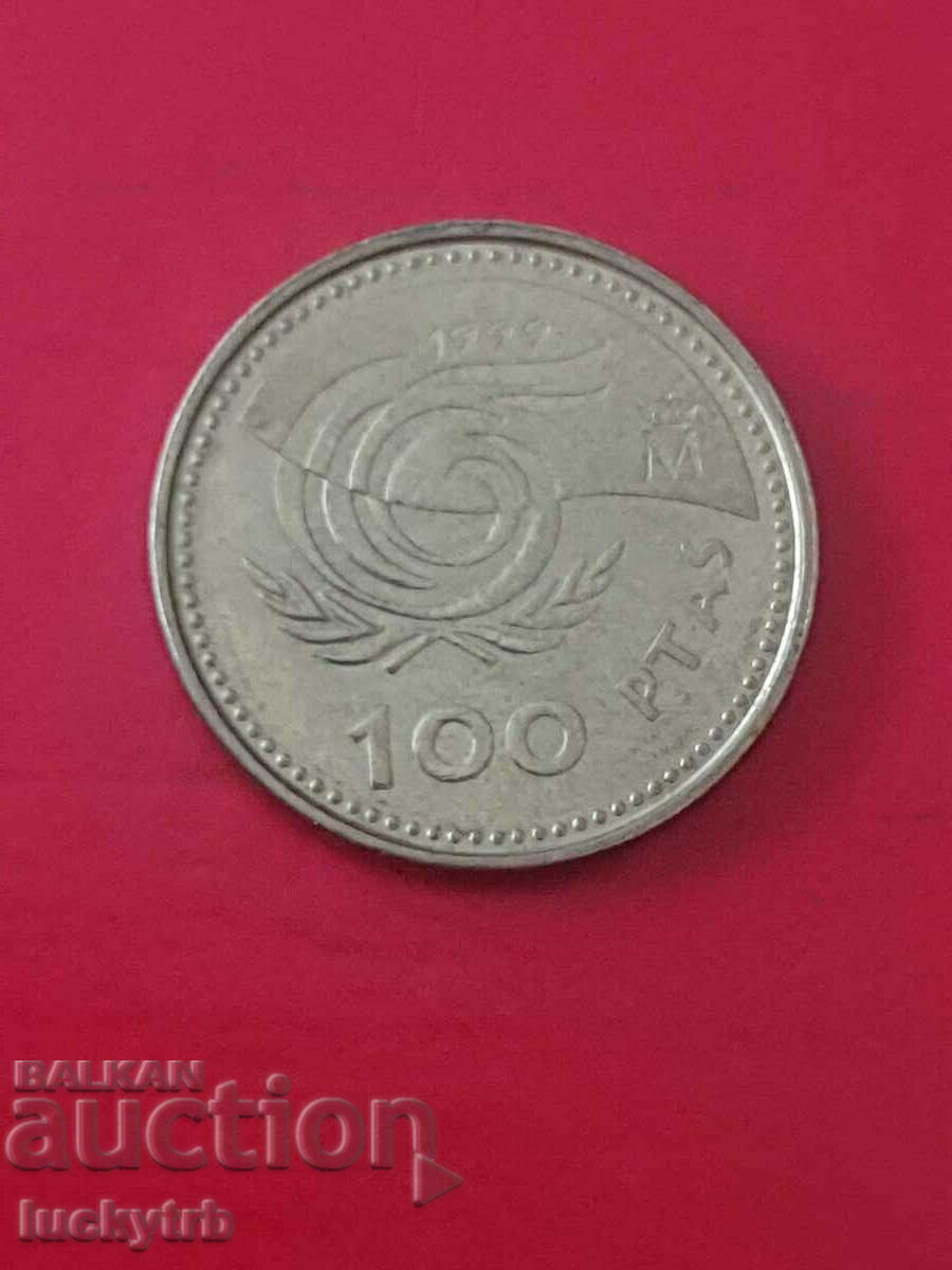 100 pesetas 1999 - Anul Persoanelor Vârstnice din Spania